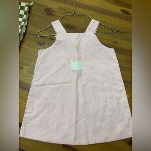 Pink Gingham Cupcake Pinafore Dress for Kids